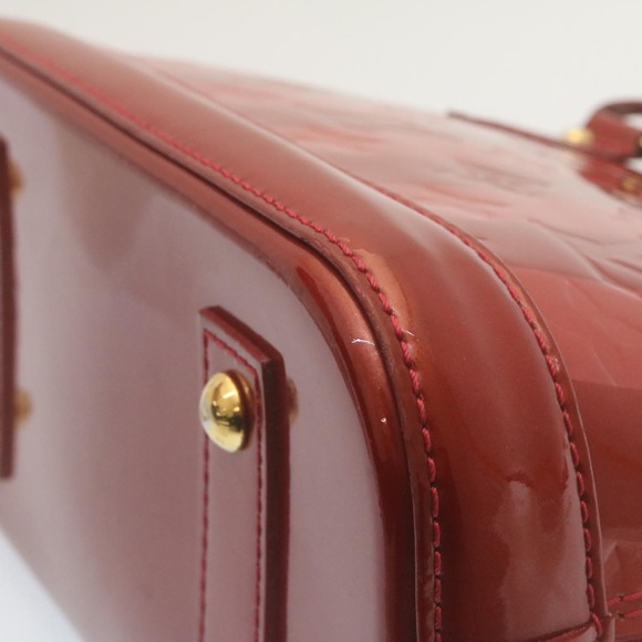 LOUIS VUITTON Vernis Rayures Alma BB Hand Bag Red LV Auth tp198 - Picture 16 of 16